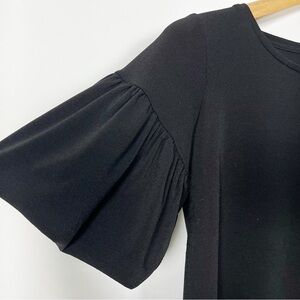 InWear‎ Women’s Ruffled Short Sleeve Black T-Shirt Round Neckline Size Small